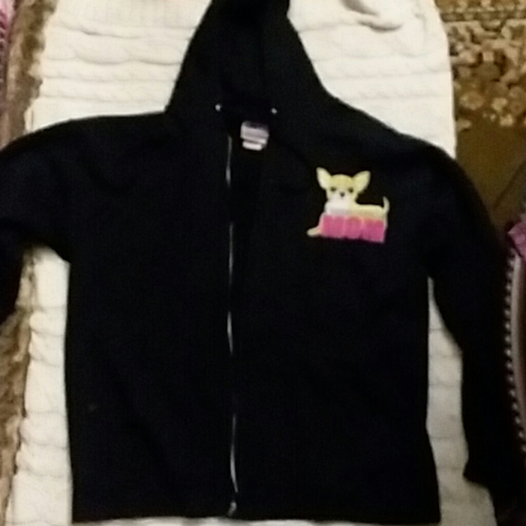 Mens Full-Zip Hooded Chihuahuas Art Print Fleece Sweatshirt